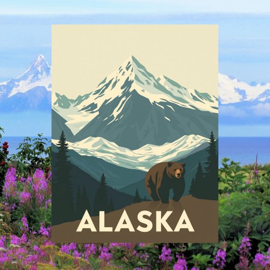 Vintage Alaska Wilderness Travel ポストカード