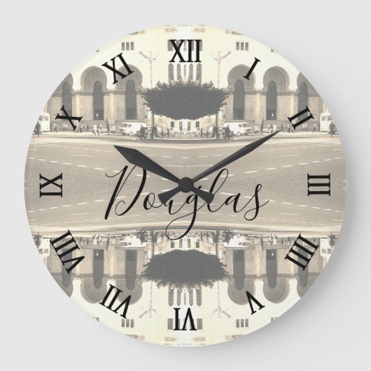 Vintage Algeria Algiers The post office ラージ壁時計 (正面)