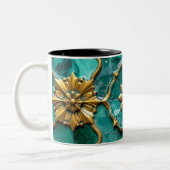 Vintage Algerian Turquoise Ceramic Art Mug ツートーンマグカップ (左)