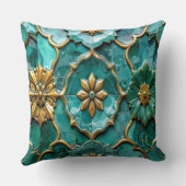 Vintage Algerian Turquoise Ceramic Art Pillows クッション (裏面)