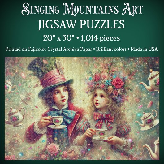 Vintage Alice and Mad Hatter Tea Wonderland ジグソーパズル