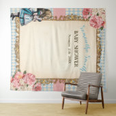 Vintage Alice in Wonderland Welcome Baby Shower タペストリー (インサイチュ(横))