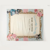 Vintage Alice in Wonderland Welcome Baby Shower タペストリー (正面(横))