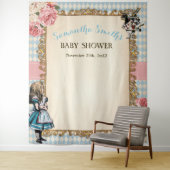 Vintage Alice in Wonderland Welcome Baby Shower タペストリー (インサイチュ)