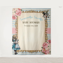 Vintage Alice in Wonderland Welcome Baby Shower タペストリー