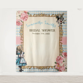Vintage Alice in Wonderland Welcome Bridal Shower タペストリー