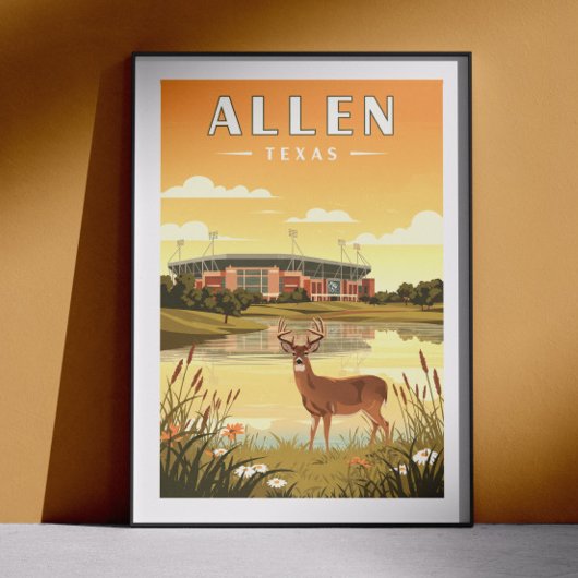 Vintage Allen Texas ポスター