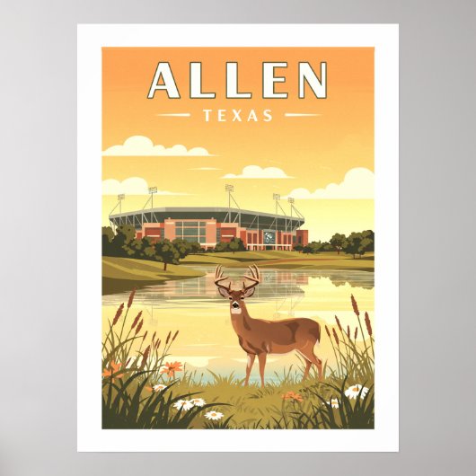 Vintage Allen Texas ポスター (正面)