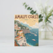 Vintage Amalfi Coast Travel ポストカード (スタンド正面)