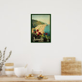 Vintage Amalfi Travel Advertisement ポスター (キッチン)
