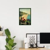 Vintage Amalfi Travel Advertisement ポスター (ホームオフィス)