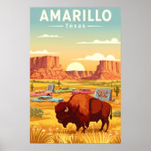 Vintage Amarillo Texas ポスター (正面)