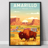 Vintage Amarillo Texas ポスター