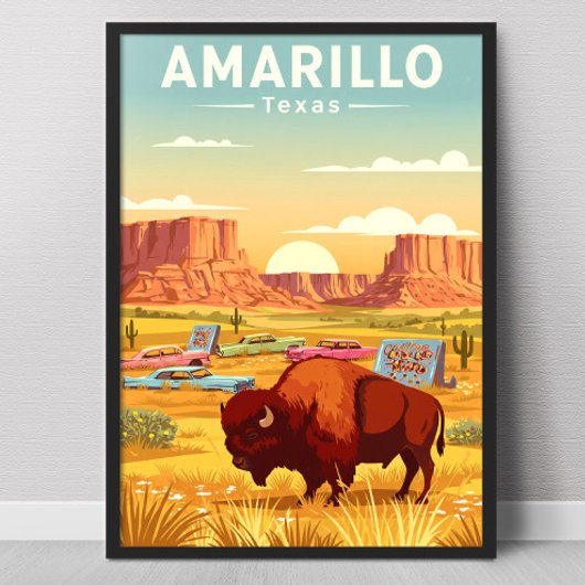 Vintage Amarillo Texas ポスター