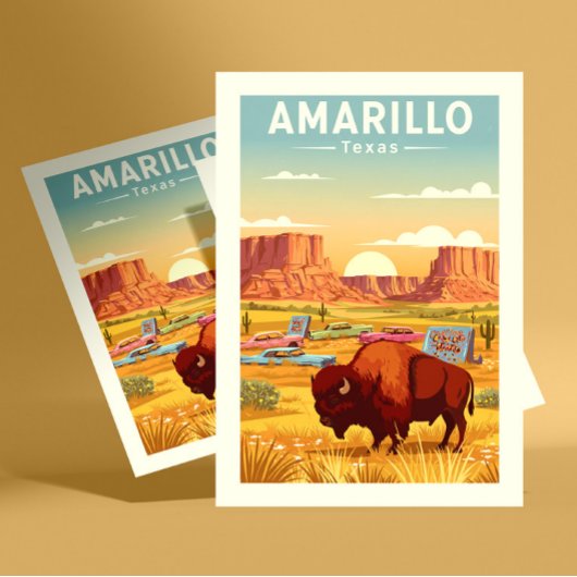 Vintage Amarillo Texas ポストカード