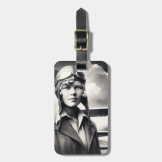 Vintage Amelia Earhart Female Aviator Adventurer ラゲッジタグ