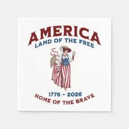 Vintage America 250th Anniversary 1776-2026 スタンダードカクテルナプキン