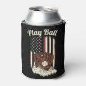 Vintage American Baseball Patriotic Pastime Sports 缶クーラー (缶正面)