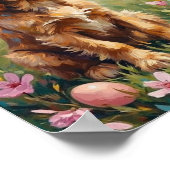 Vintage American Cocker Spaniel Easter Blossom Art ポスター (角)