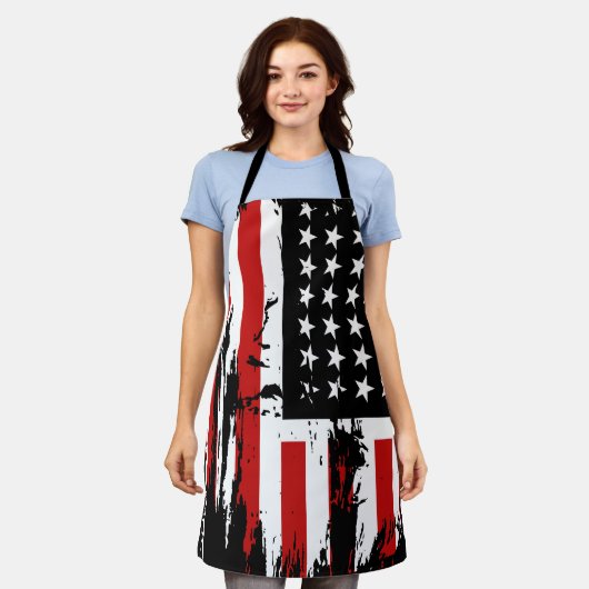 Vintage American  Flag  エプロン (着用した状態)
