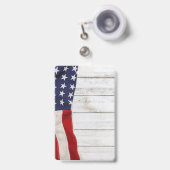 Vintage American Flag バッジ (正面（伸縮クリップ）)