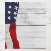 Vintage American Flag ワインラベル (シングルラベル)