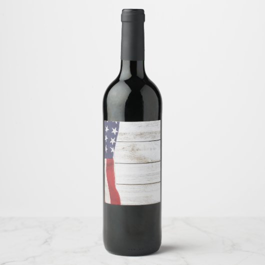 Vintage American Flag ワインラベル (正面)