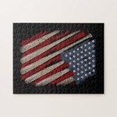 Vintage American Flag Baseball ジグソーパズル (横)