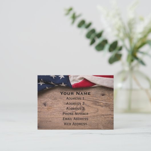 Vintage American Flag Border 名刺 (スタンド正面)