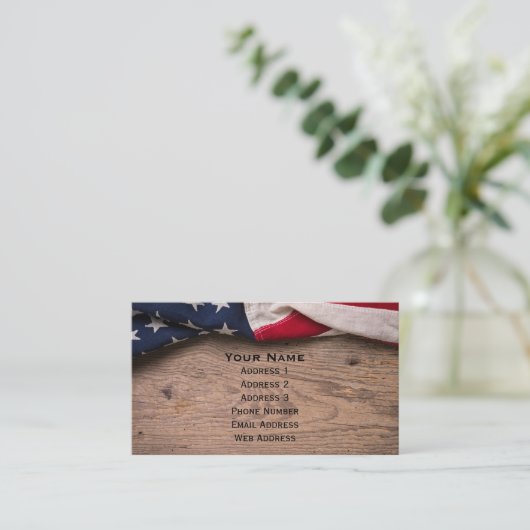Vintage American Flag Border 名刺 (スタンド正面)