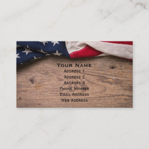 Vintage American Flag Border 名刺