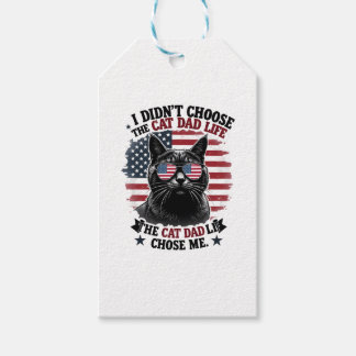 Vintage American Flag Cat Dad Father's Day Kitten  ギフトタグ