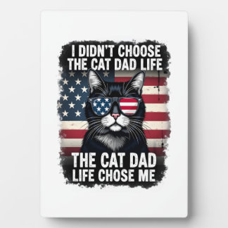 Vintage American Flag Cat Dad Father's Day Kitten フォトプラーク