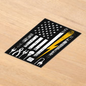 Vintage American Flag Lineman Electrician Tools アクリル招待状 (レイダウン)