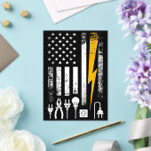 Vintage American Flag Lineman Electrician Tools アクリル招待状 (インサイチュ (ウェディング))
