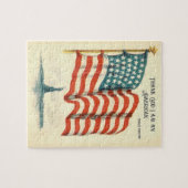 Vintage American Flag Statue of Liberty ジグソーパズル (横)
