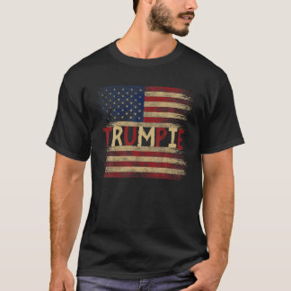 Vintage American Flag Trumpie Anti Biden Tシャツ