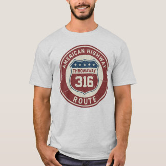 Vintage American Highway Route 316 Throwaway Badge Tシャツ