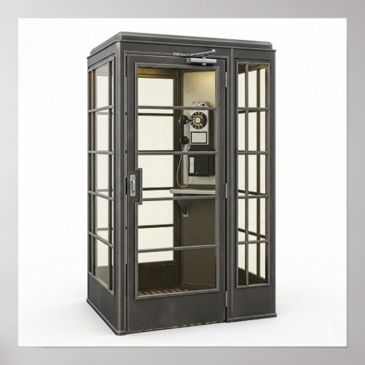 Vintage American Phone Booth ポスター (正面)