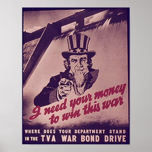 Vintage American War Posters. Uncle Sam  ポスター (正面)