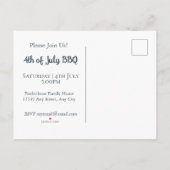 Vintage Americana Fireworks Picnic インビテーションポストカード (裏面)