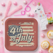 Vintage Americana Fireworks Picnic ペーパープレート (パーティー)