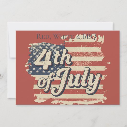 Vintage Americana Fireworks Picnic 招待状 (正面)