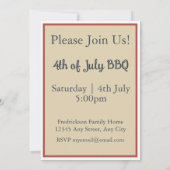 Vintage Americana Fireworks Picnic 招待状 (裏面)