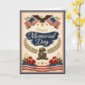 Vintage Americana Memorial Day カード (黄色い花)