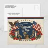 Vintage Americana Memorial Day シーズンポストカード (正面/裏面)