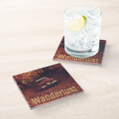 Vintage Americana Wanderlust ガラスコースター (アングル)