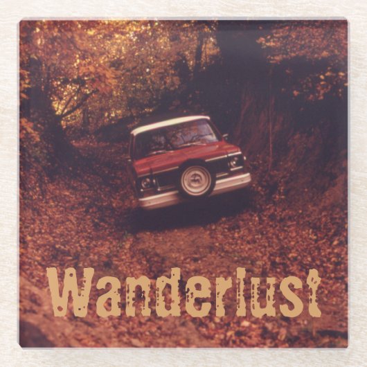 Vintage Americana Wanderlust ガラスコースター (正面)