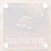 Vintage Americana Wanderlust ガラスコースター (裏面)