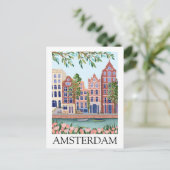 Vintage Amsterdam Netherlands Architecture Floral ポストカード (スタンド正面)